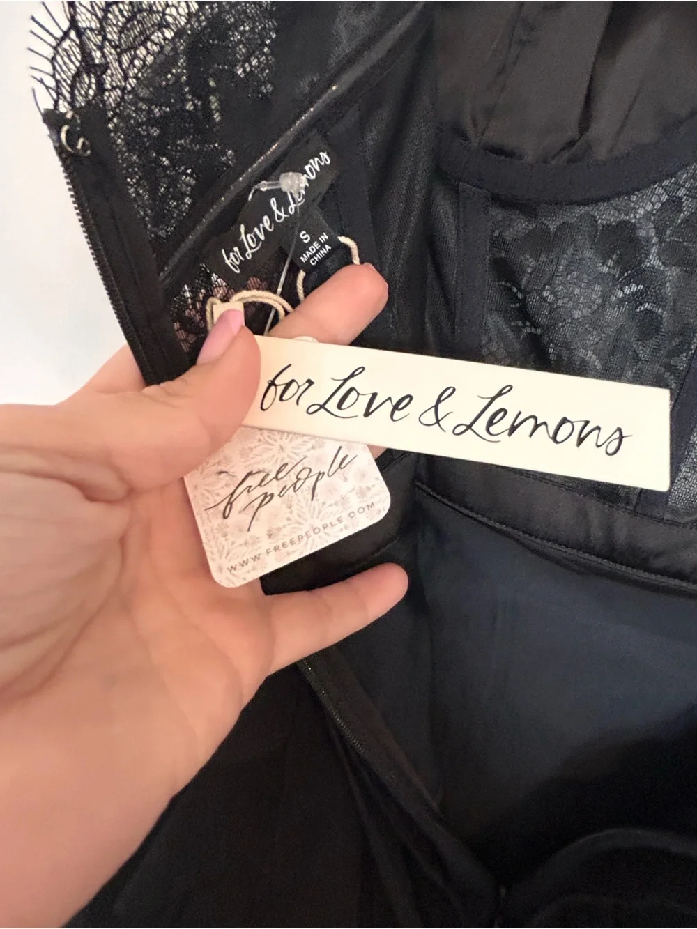 Free People For Love & Lemons Black Tulle Corset Maxi Dress NWT Small - Picture 2 of 16
